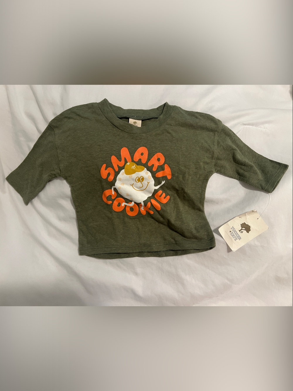 Tucker + Tate Olive Green "Smart Cookie" Graphic Tee - 3M - NWT